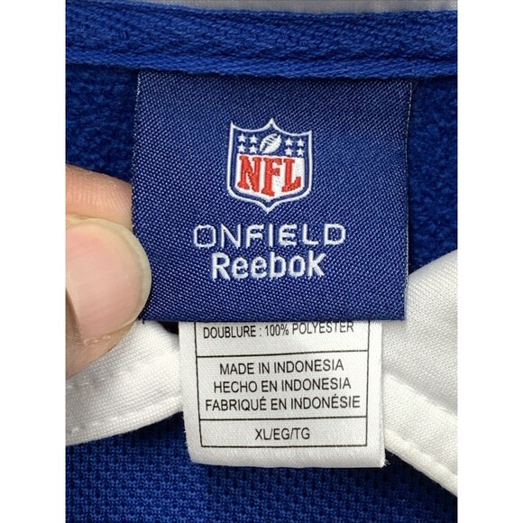 NFL On Field Reebok Pullover Hoodie Indianapolis COLTS Blue White Size XL - Picture 2 of 15